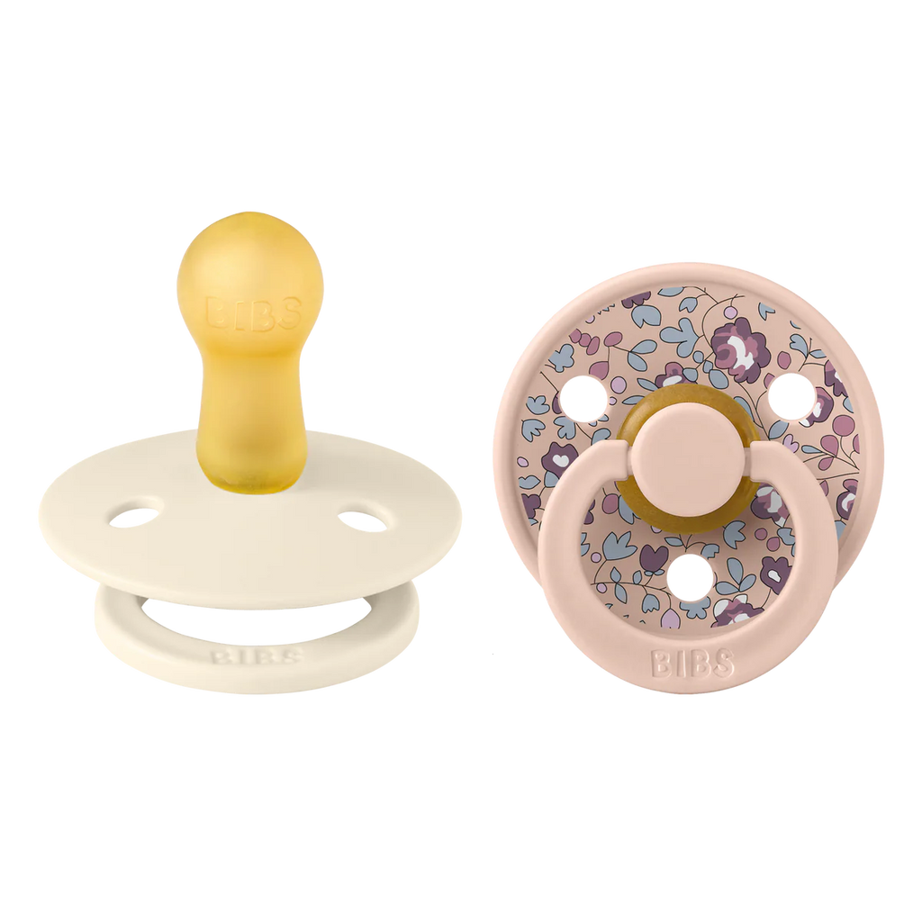 Size 1 - Pacifier Natural Rubber 2 PK Round Nipple - Colour