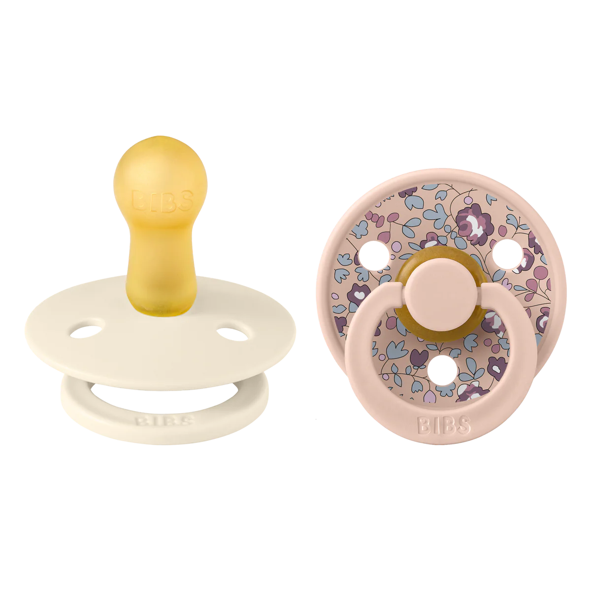Size 1 - Pacifier Natural Rubber 2 PK Round Nipple - Colour