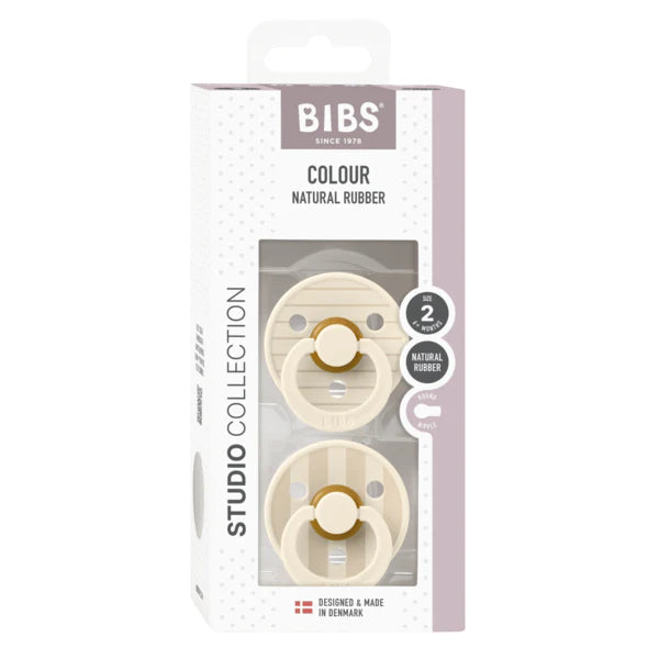Size 2 - Pacifier Natural Rubber 2 PK Round Nipple - Colour