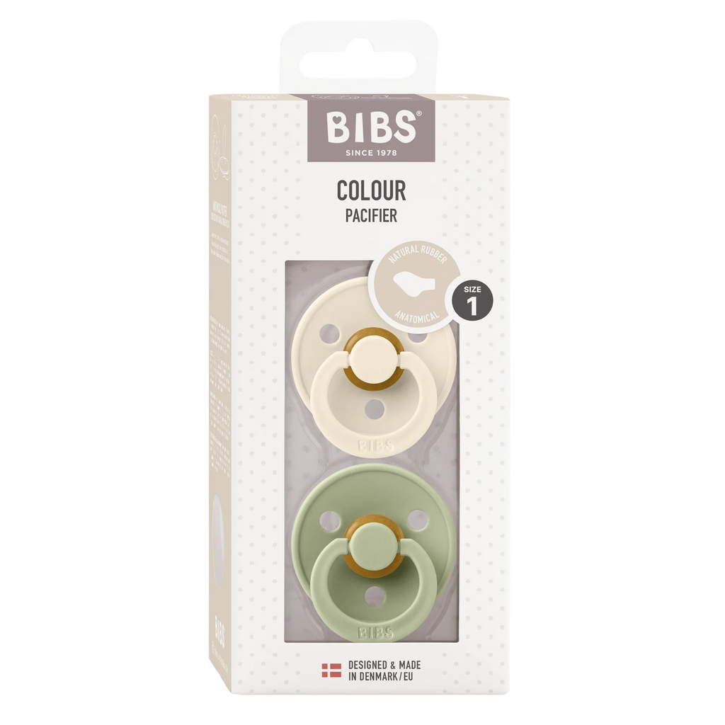 Size 1 - Pacifier Natural Rubber 2 PK Anatomical Nipple - Colour