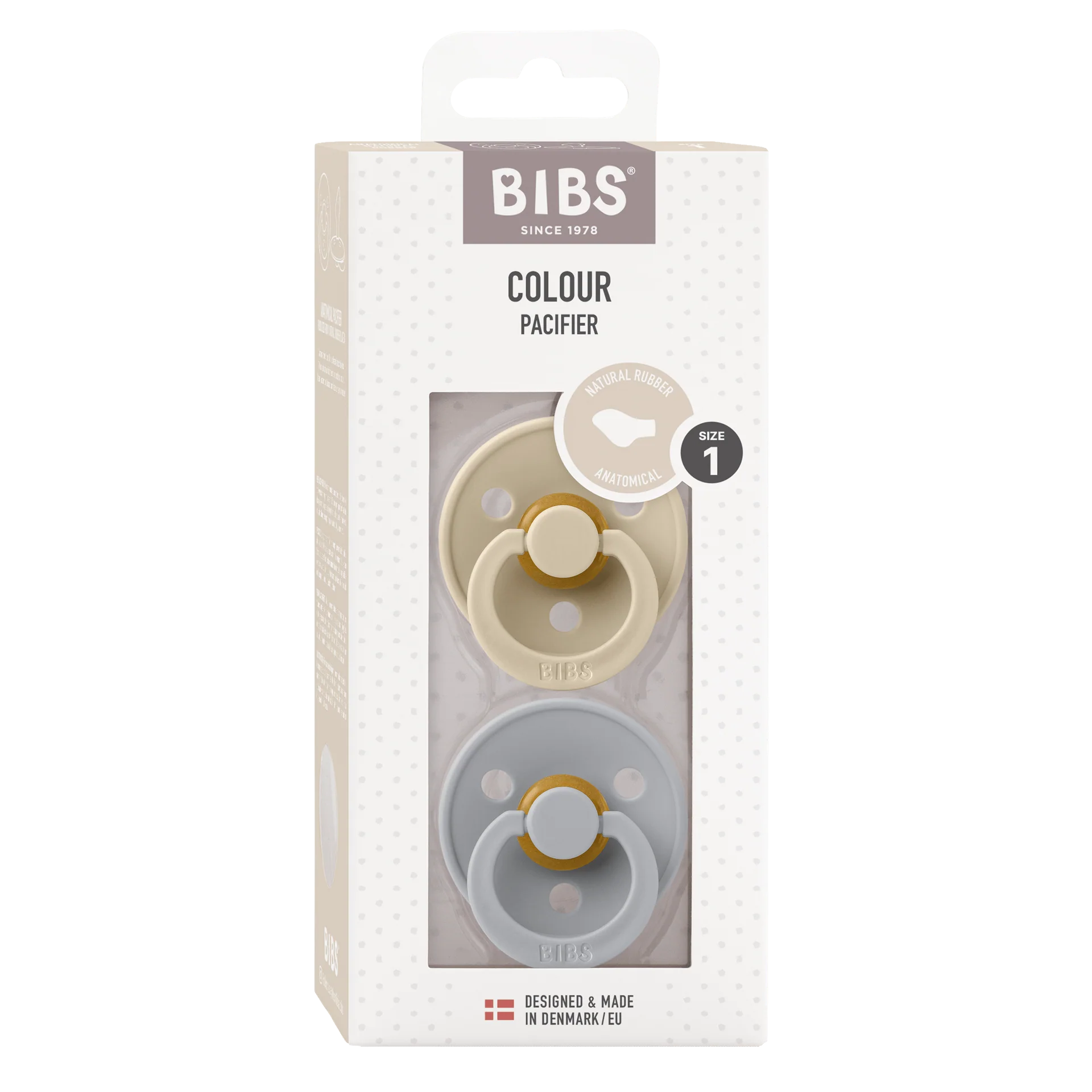 Size 2 - Pacifier Natural Rubber 2 PK Anatomical Nipple - Colour