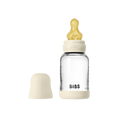 BIBS Glass Baby Bottle Round Latex 1 pack 120 ml Slow Flow Ivory