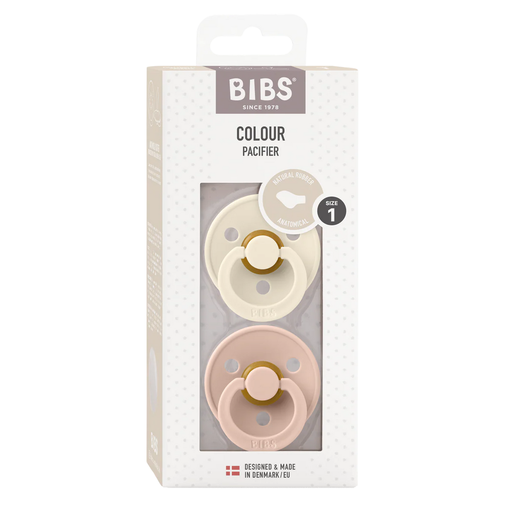 Size 1 - Pacifier Natural Rubber 2 PK Anatomical Nipple - Colour