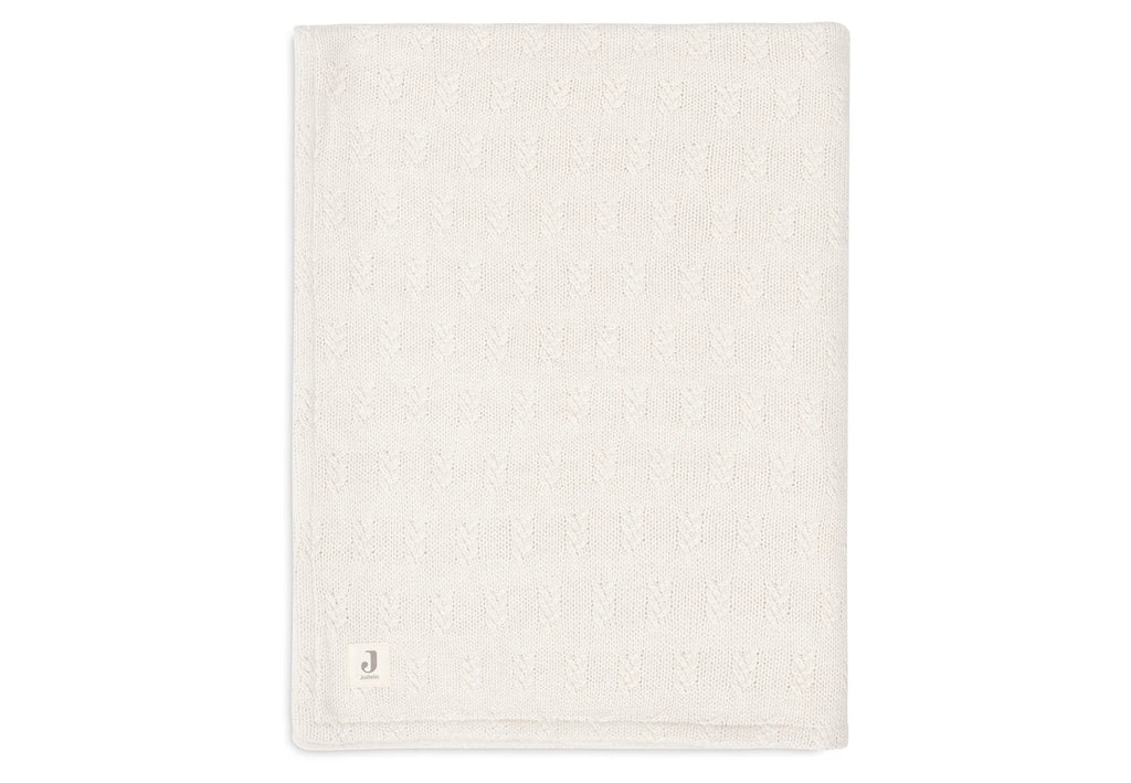 Cot Blanket Grain Knit Oatmeal/Velvet 100x150cm
