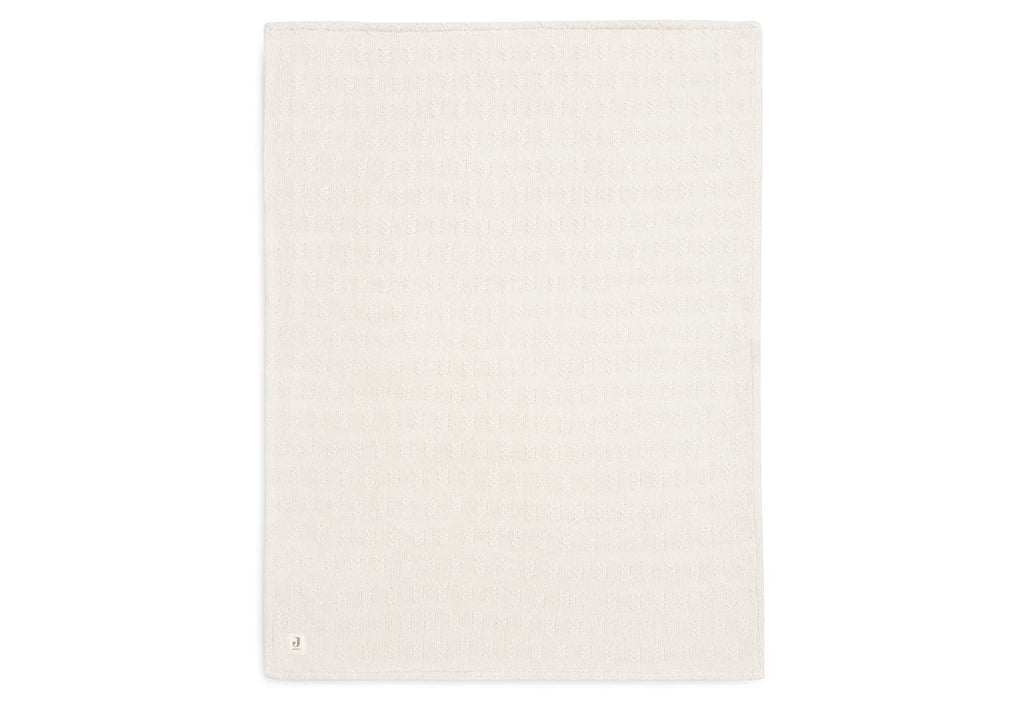 Cot Blanket Grain Knit Oatmeal/Velvet 100x150cm