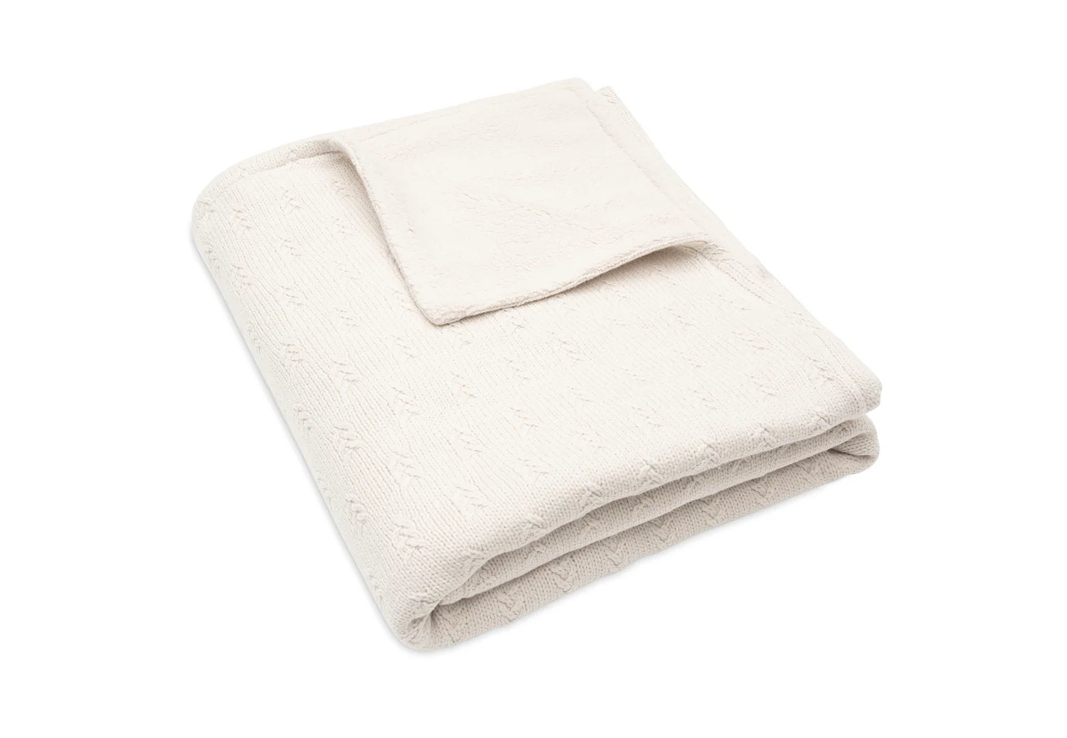 Cot Blanket Grain Knit Oatmeal/Velvet 100x150cm
