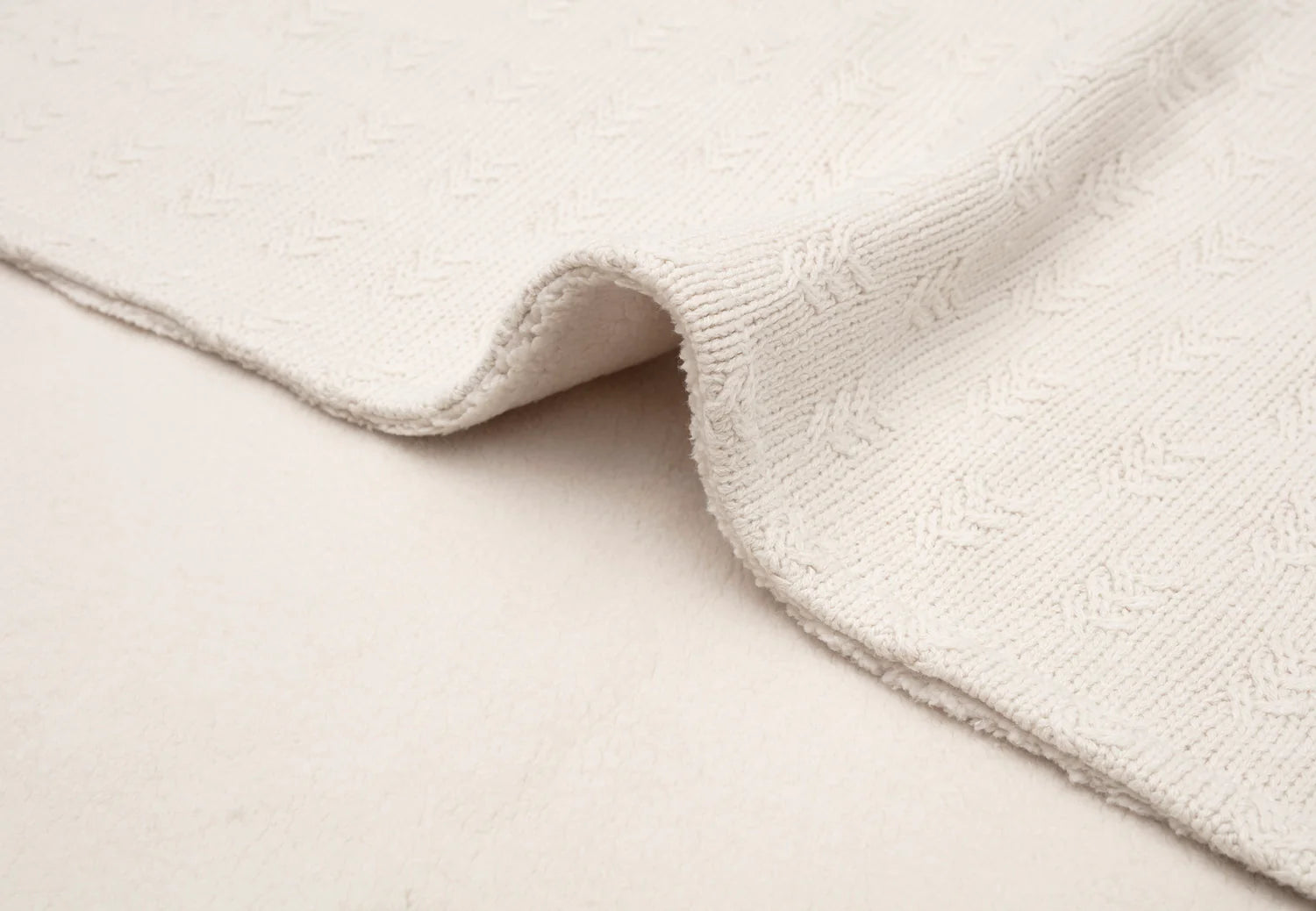Cot Blanket Grain Knit Oatmeal/Velvet 100x150cm