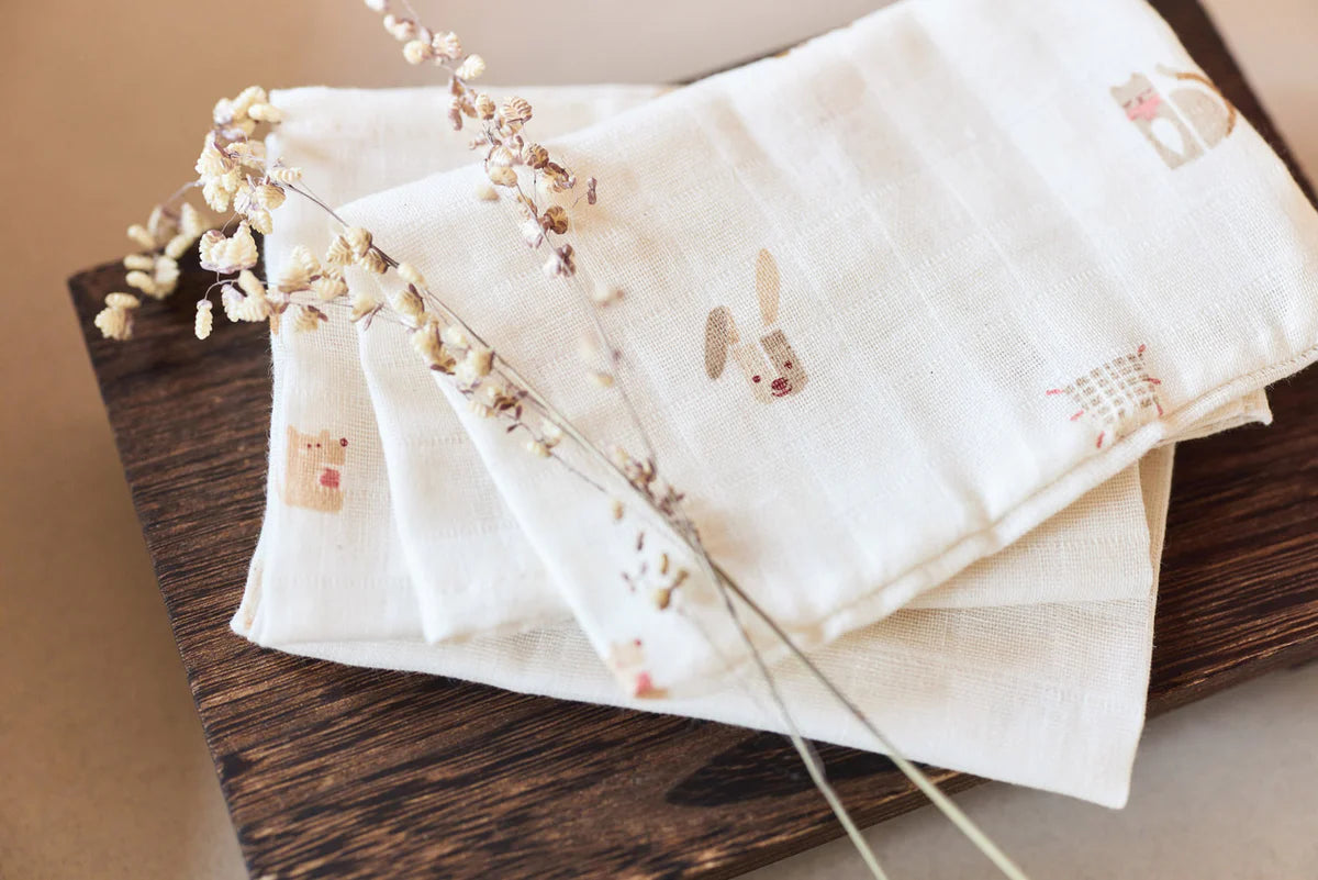 Washcloth Muslin Animal Friends (3 Pack)