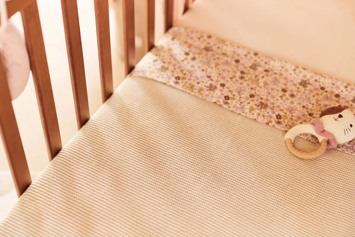 Cradle Blanket Basic Knit Oatmeal 75x100cm