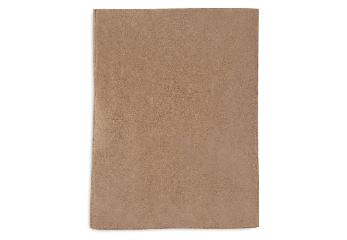 Cradle Blanket Check Knit Biscuit/Teddy Fleece 75x100cm