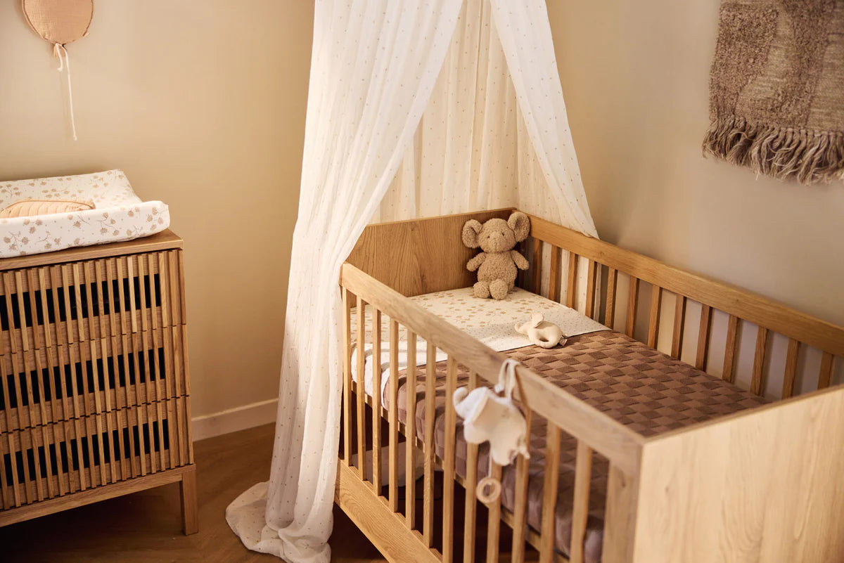 Cradle Blanket Box Knit Milky Coffee/Teddy Fleece 75x100cm