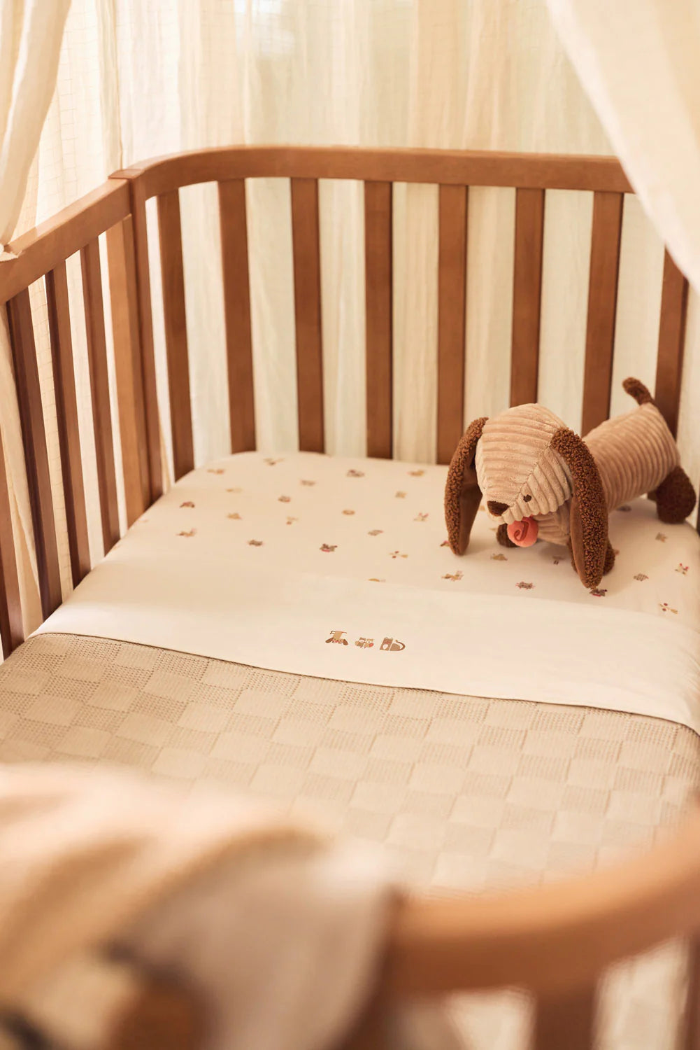 Cradle Blanket Box Knit Warm Sand/Velvet 75x100cm