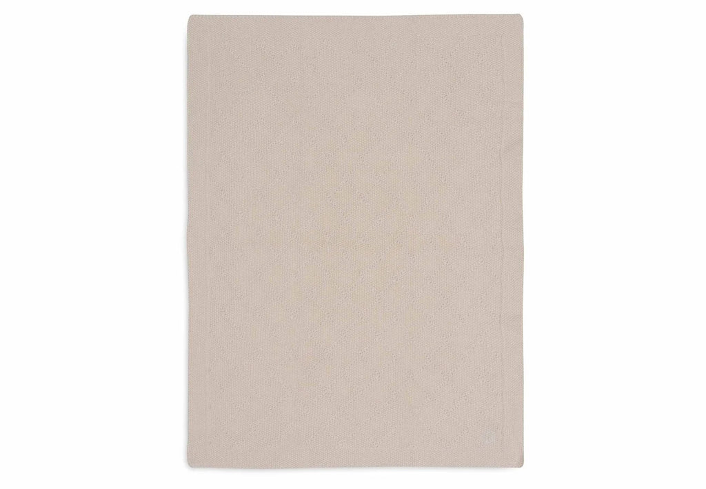 Cradle Blanket Check Knit Oatmeal 75x100cm