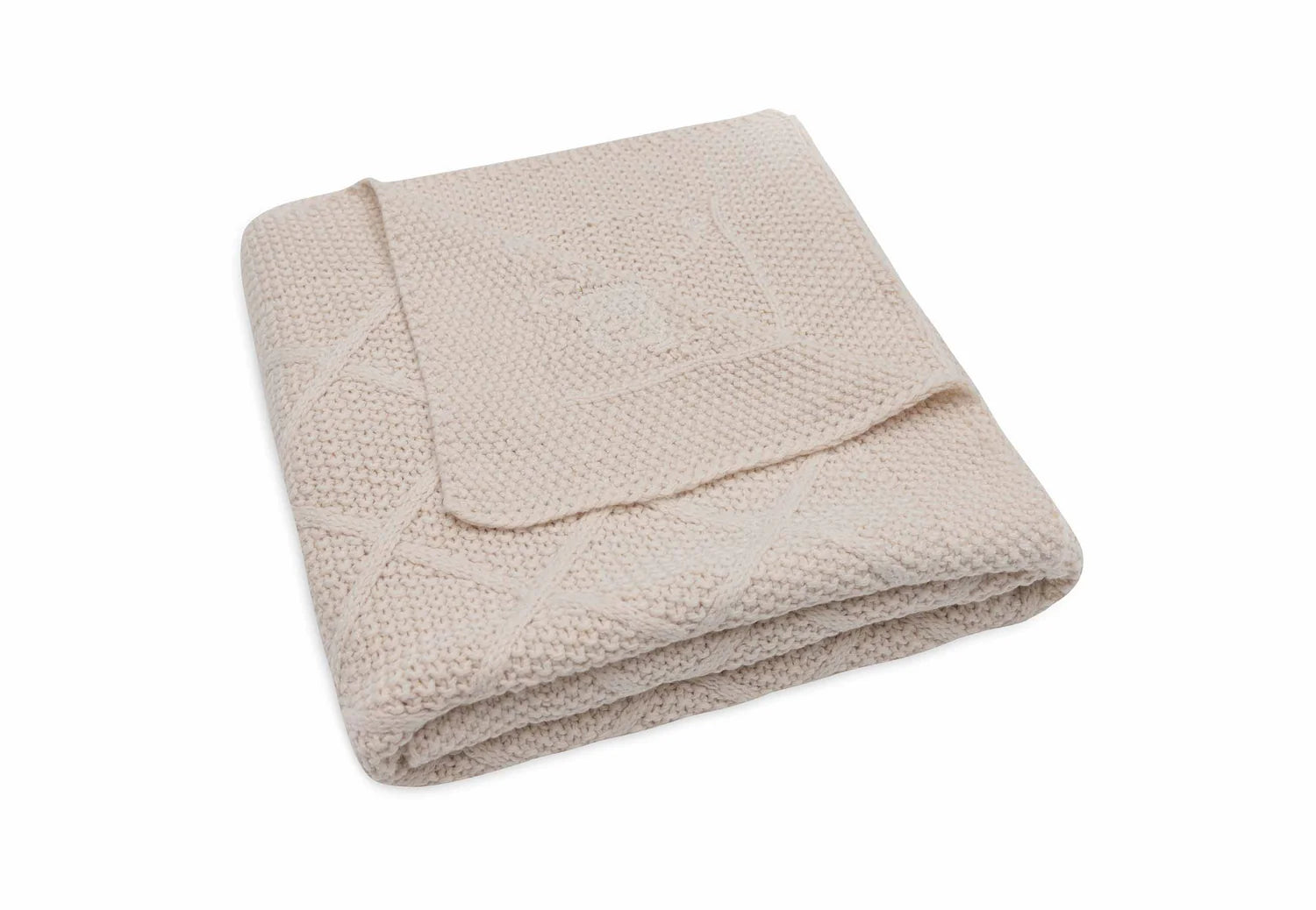 Cradle Blanket Check Knit Oatmeal 75x100cm