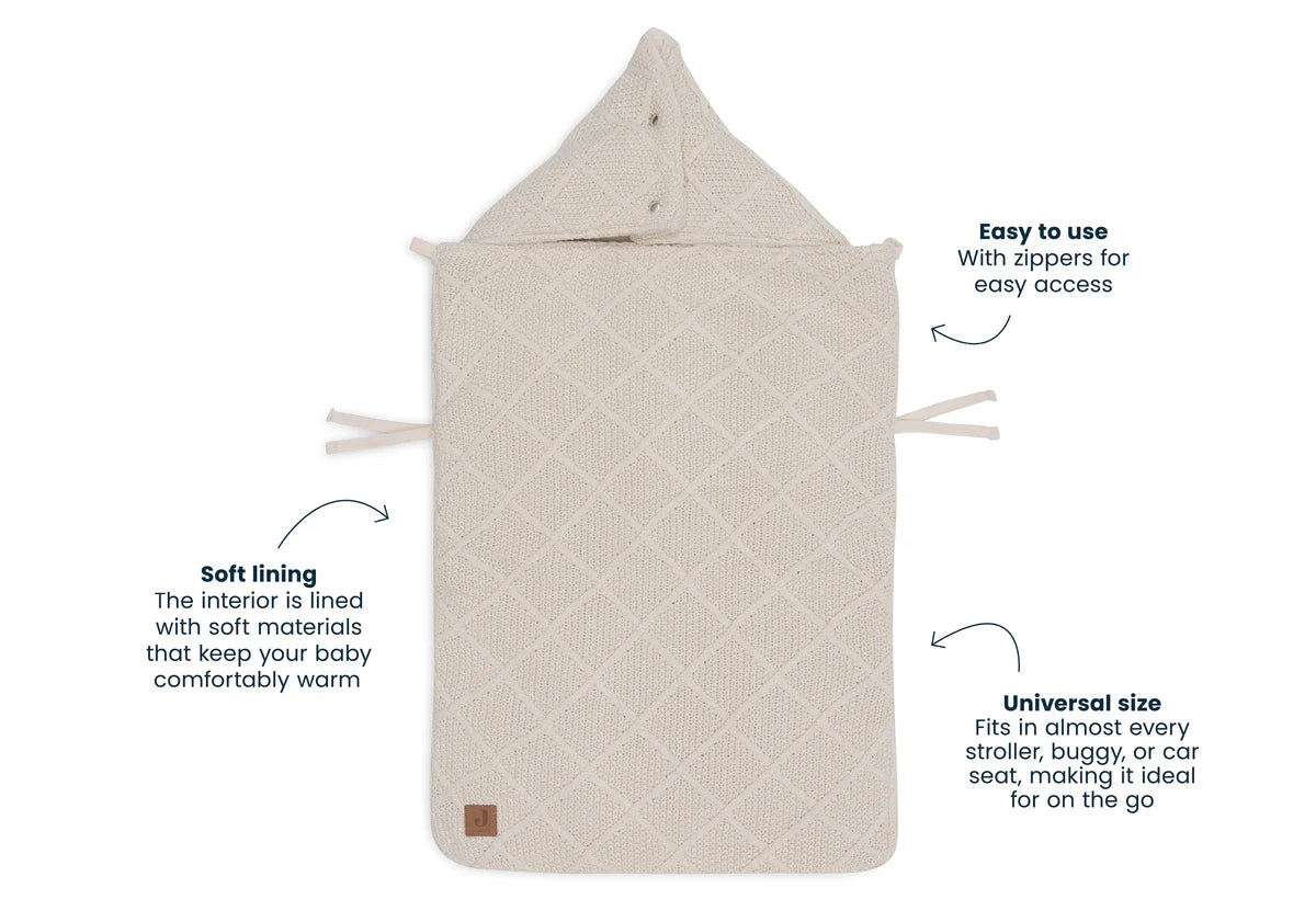 Footmuff group 0+ 3/5 points - Check Knit - Oatmeal