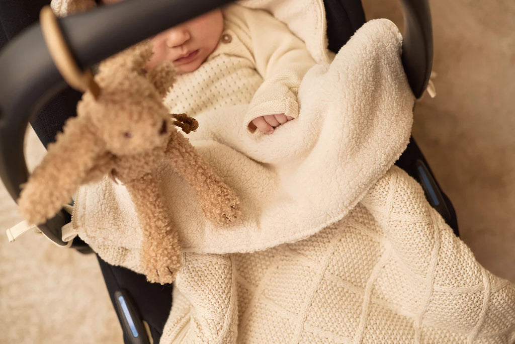 Footmuff group 0+ 3/5 points - Check Knit - Oatmeal