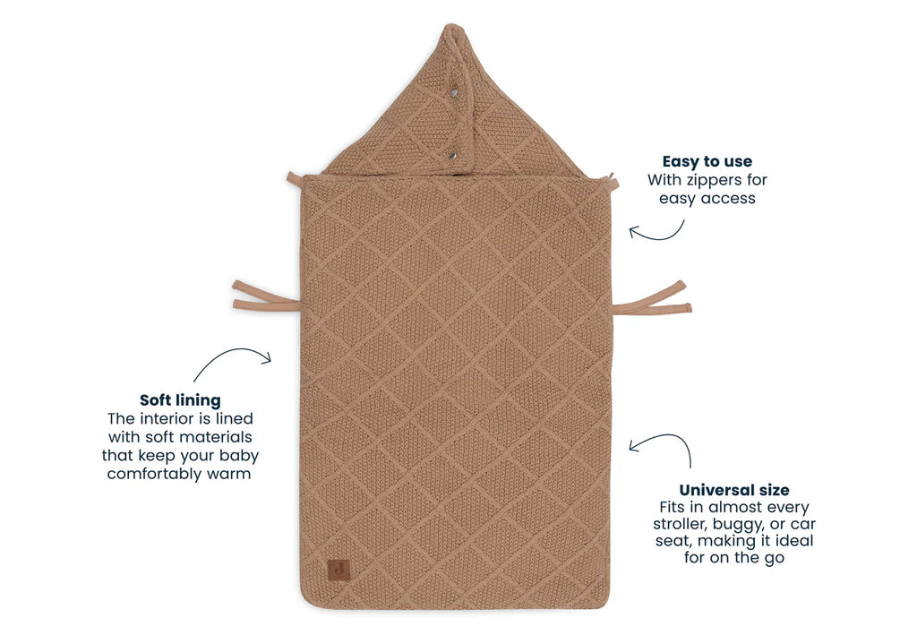 Footmuff group 0+ 3/5 points - Check Knit - Biscuit