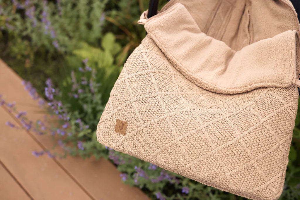 Footmuff group 0+ 3/5 points - Check Knit - Biscuit