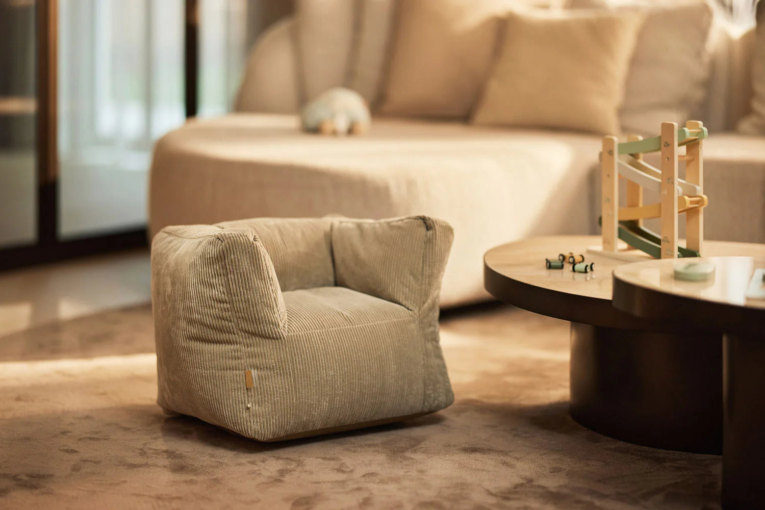 Children's armchair - Corduroy - Olive Green