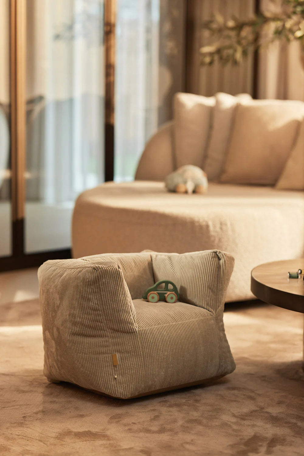 Children's armchair - Corduroy - Olive Green