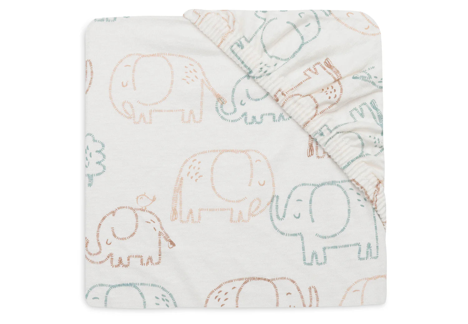 Fitted sheet jersey - Elephant Tales