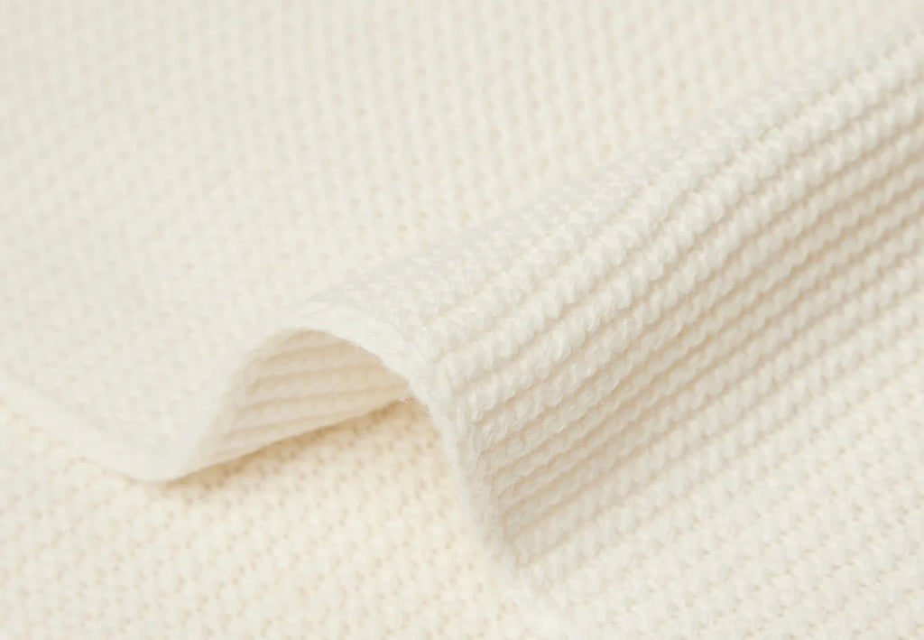 Cradle Blanket Basic Knit Ivory 75x100cm