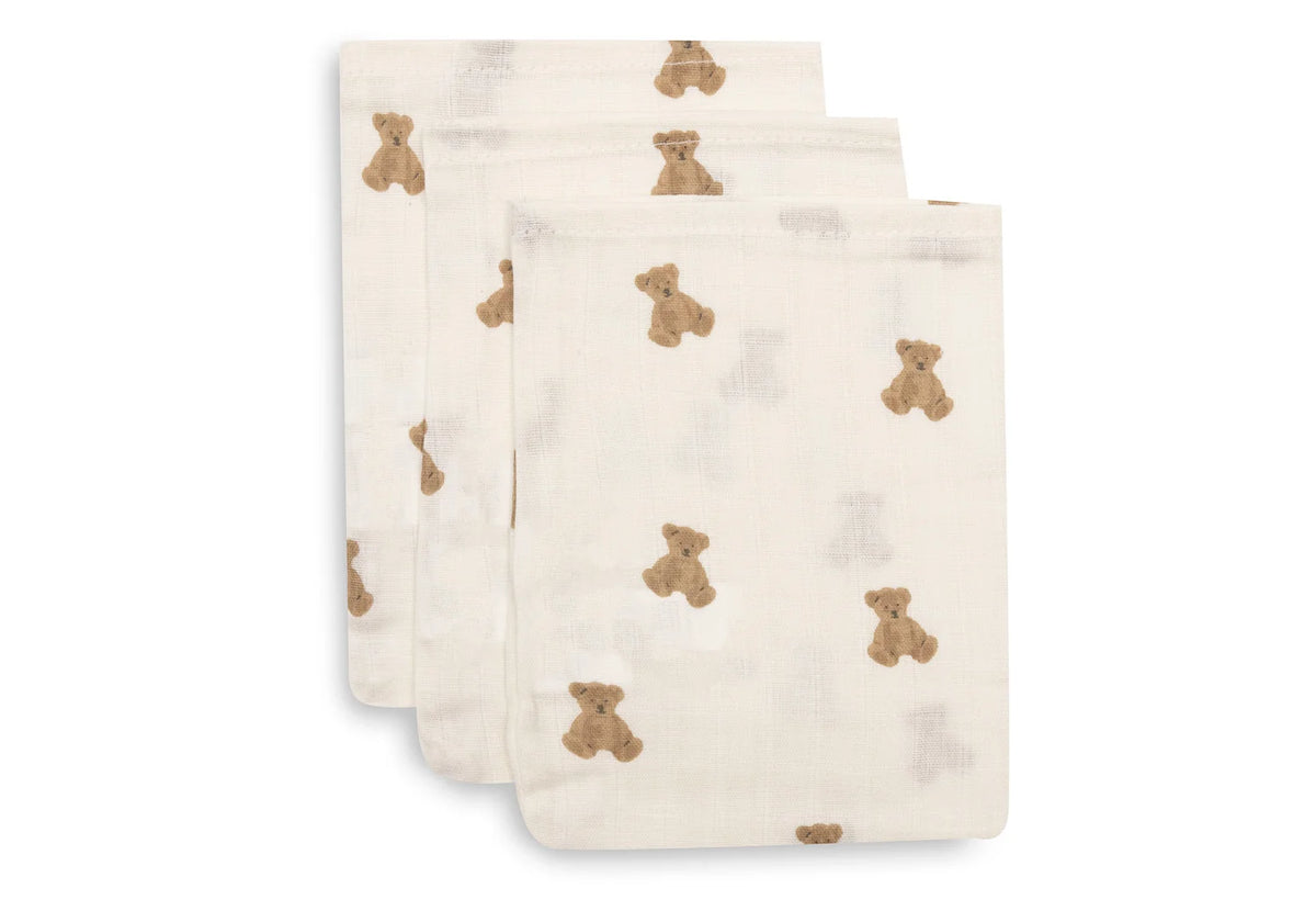 Washcloth Muslin Mini Teddy Bear