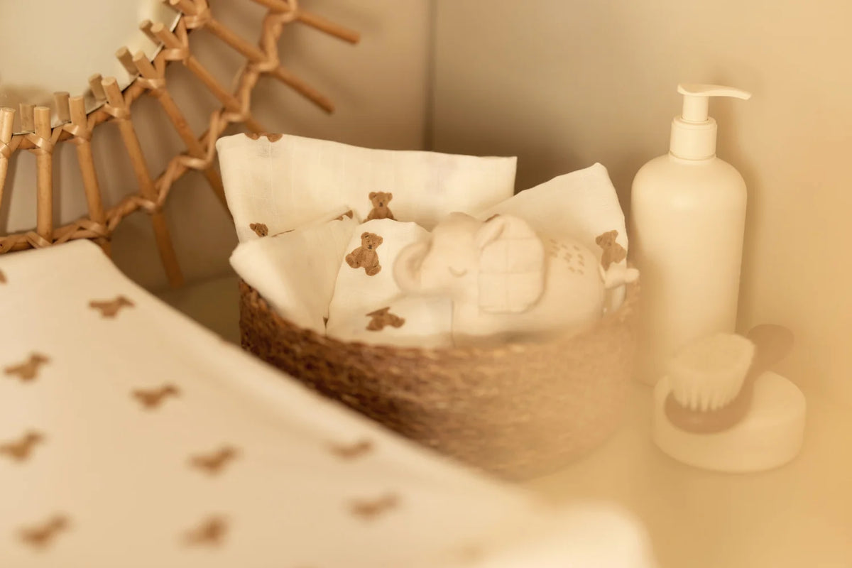 Washcloth Muslin Mini Teddy Bear