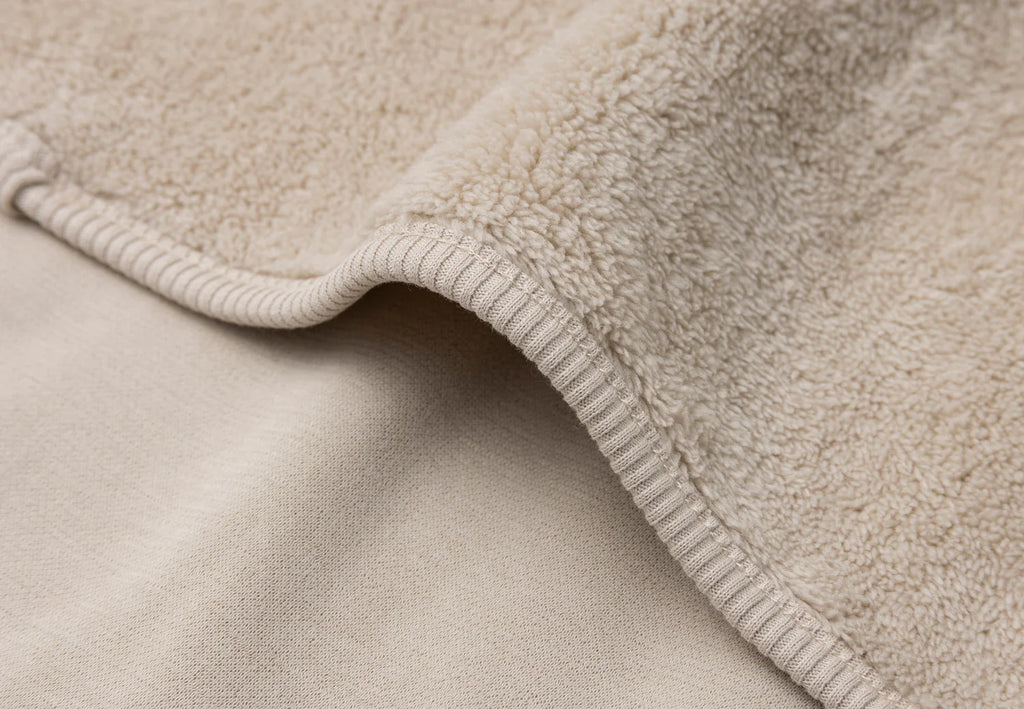 Cradle Blanket Basic Jersey/Sherpa Warm Sand 75x100cm
