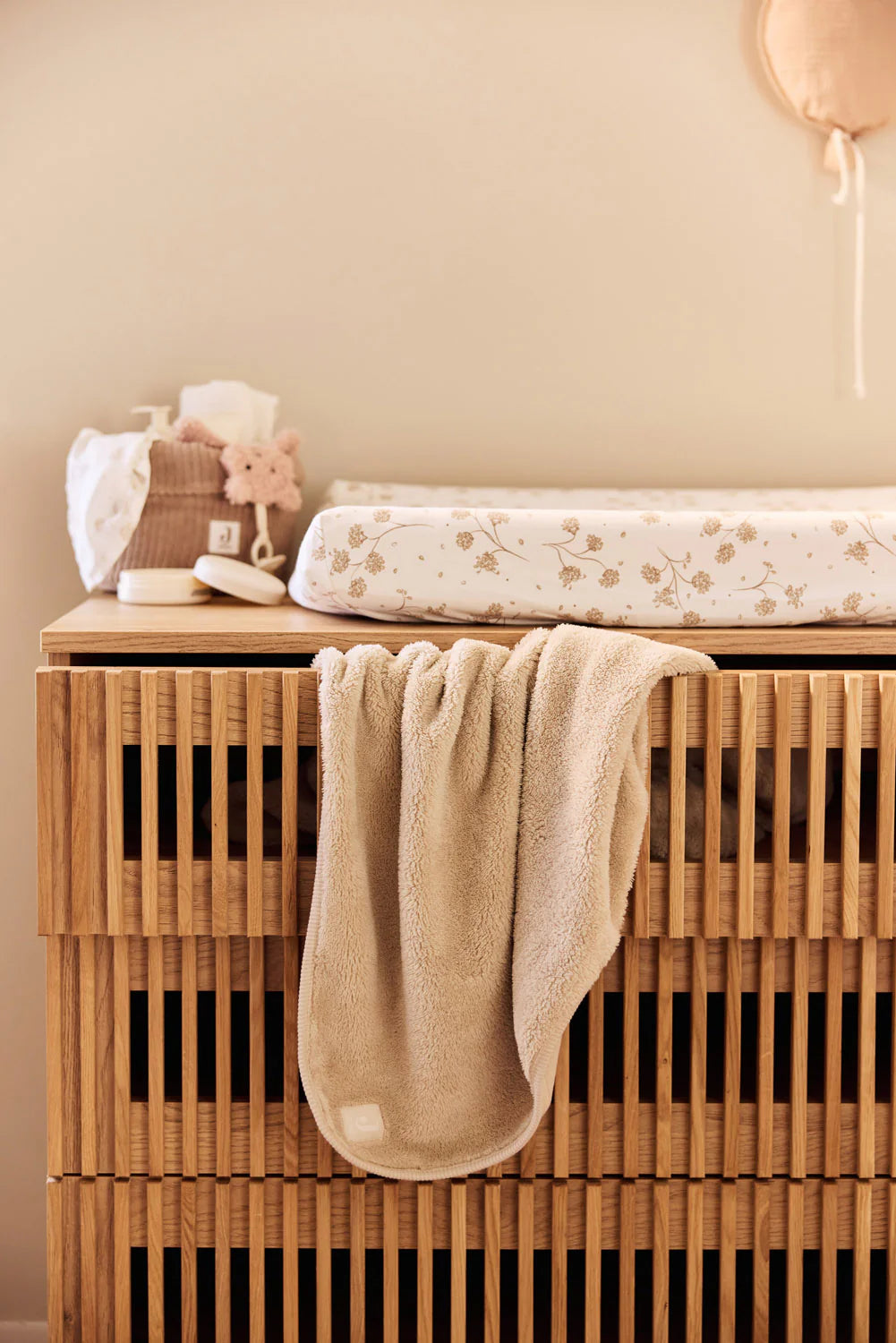 Cradle Blanket Basic Jersey/Sherpa Warm Sand 75x100cm