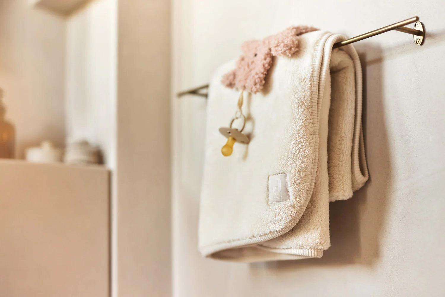 Cradle Blanket Basic Jersey/Sherpa Oatmeal 75x100cm