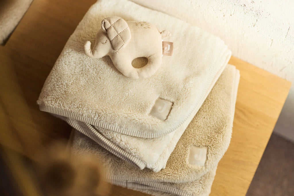 Cradle Blanket Basic Jersey/Sherpa Warm Sand 75x100cm