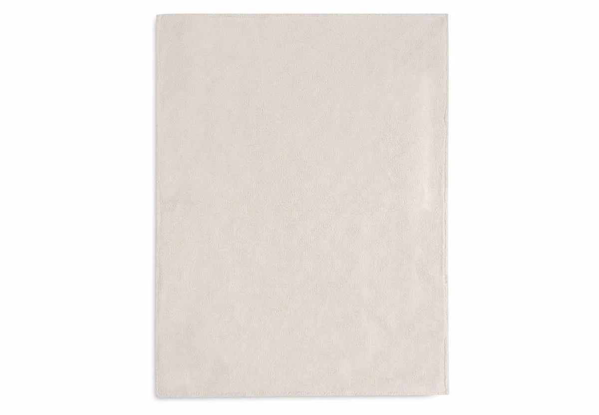 Cradle Blanket Check Knit Oatmeal/Teddy Fleece 75x100cm