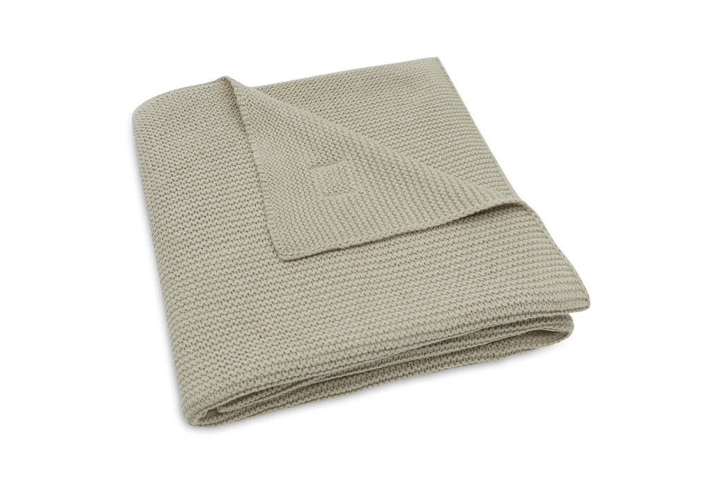 Cradle Blanket Basic Knit Olive Green 75x100cm