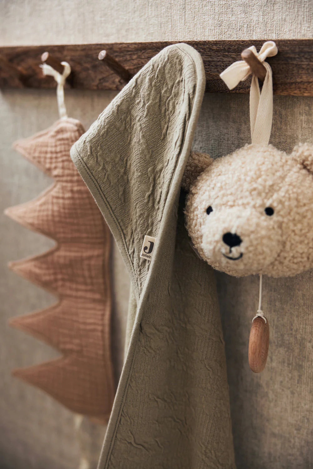 Bath cape Soft waves Olive Green 75x75cm