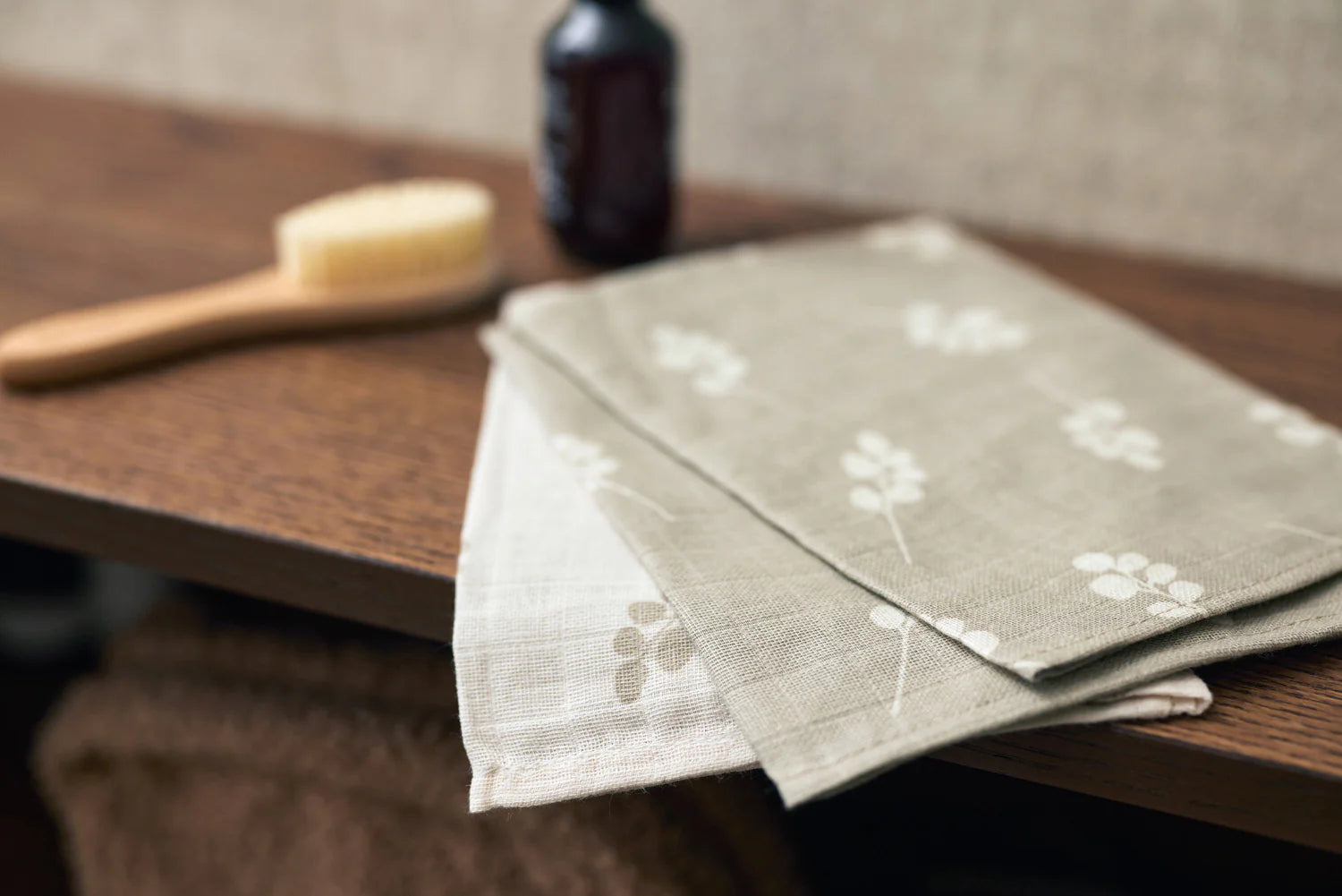 Washcloth Muslin Twig Olive Green (3 Pack)