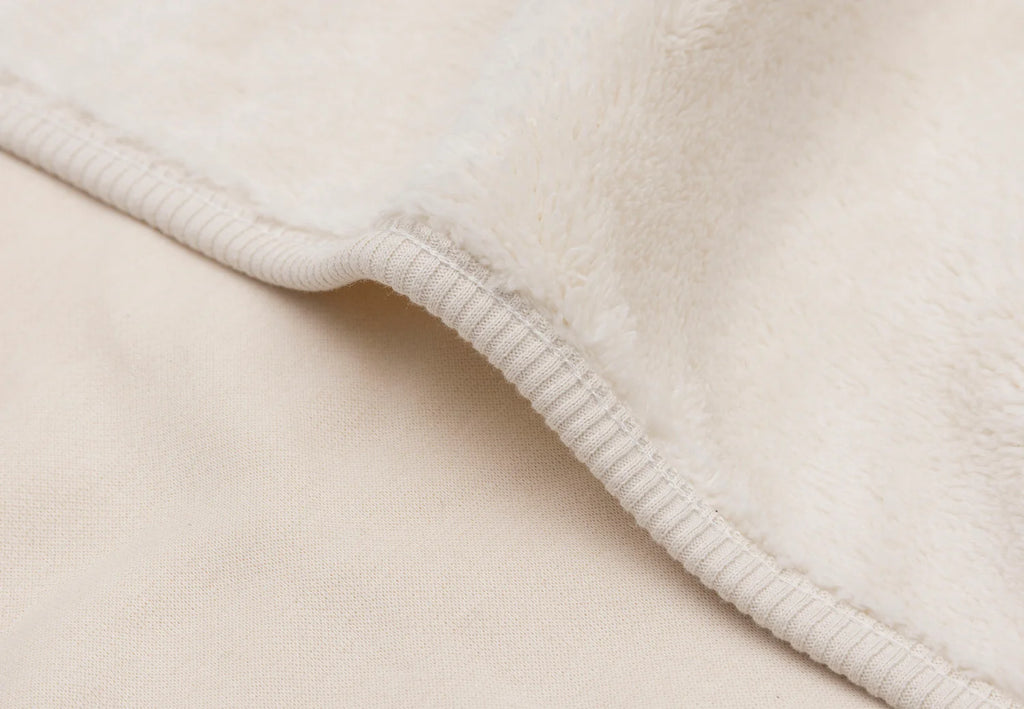 Cradle Blanket Basic Jersey/Sherpa Oatmeal 75x100cm