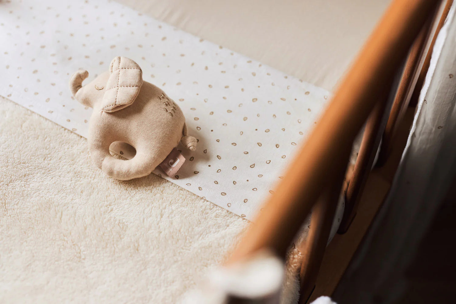 Cradle Blanket Basic Jersey/Sherpa Oatmeal 75x100cm