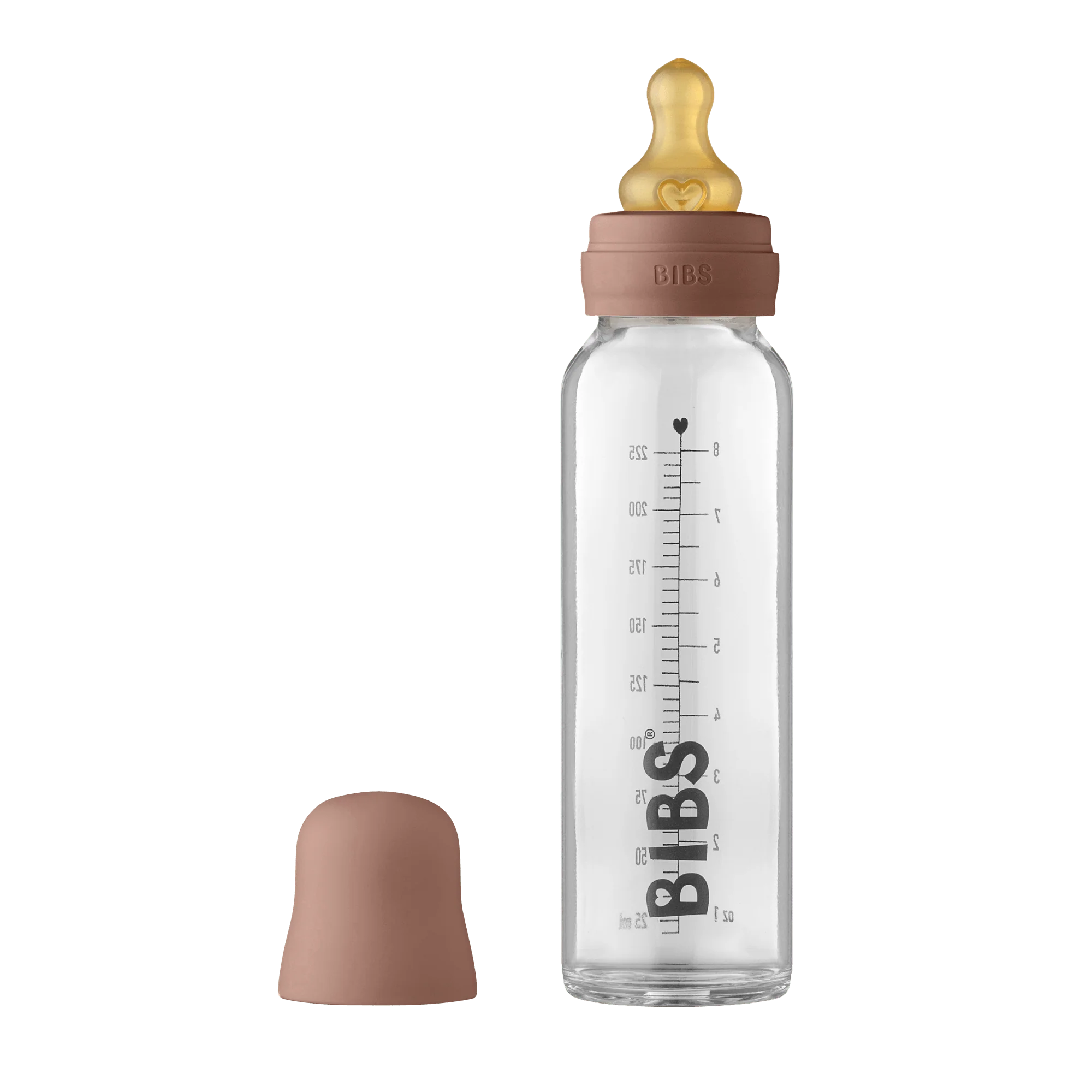BIBS Baby Glass Bottle Complete Set Latex 225ml Woodchuck